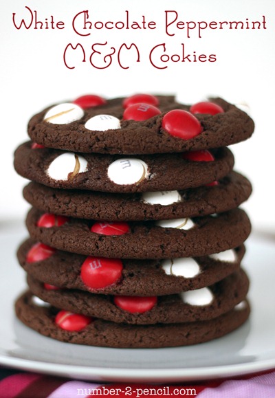 White Chocolate Peppermint M&M Cookies