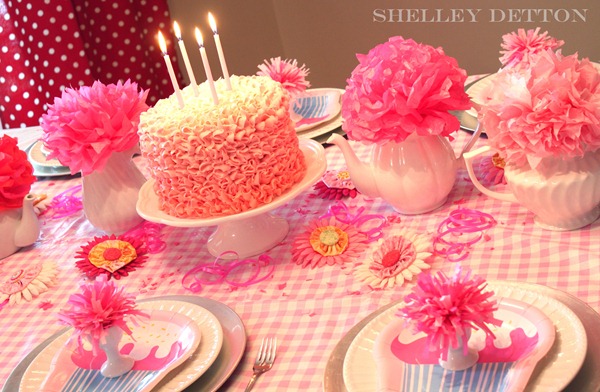 pink ruffle tea party