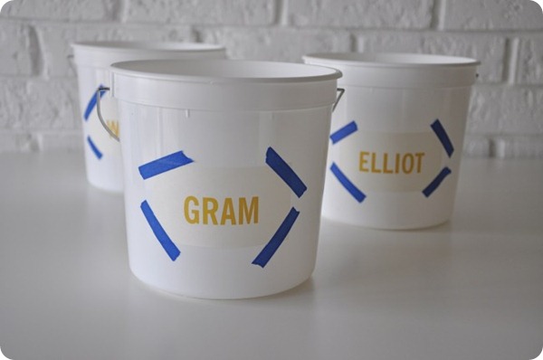 Messy Theme Party buckets of Flour