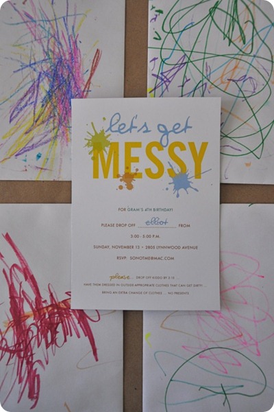 Messy Theme Party Invitation