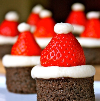 Santa Hat Brownies at Daisy's World