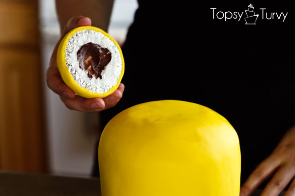 lego-head-cake-tutorial-attaching-top